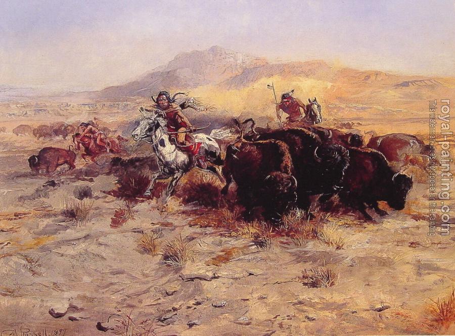Charles Marion Russell : Buffalo Hunt